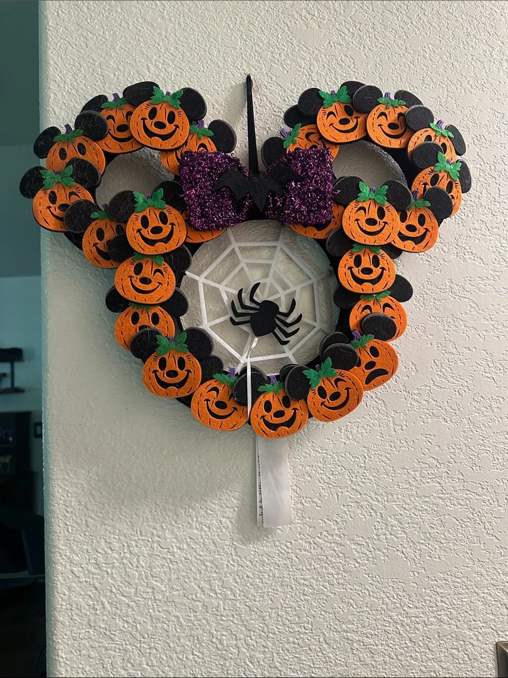Disney Halloween Mickey Pumpkin Wreath - Orange, Black & Purple